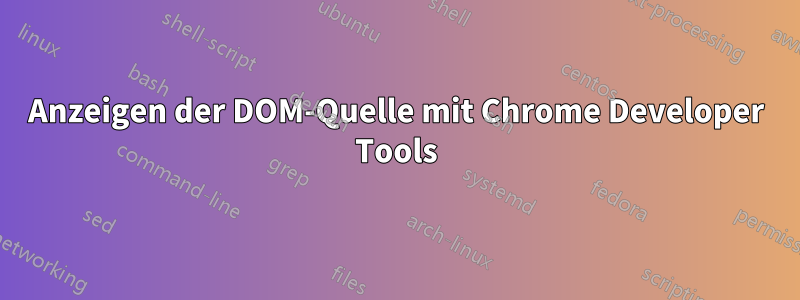 Anzeigen der DOM-Quelle mit Chrome Developer Tools