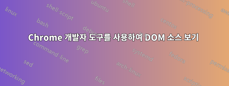 Chrome 개발자 도구를 사용하여 DOM 소스 보기