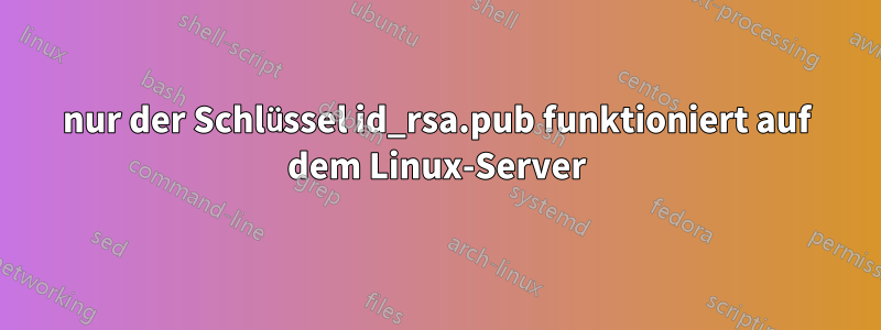 nur der Schlüssel id_rsa.pub funktioniert auf dem Linux-Server