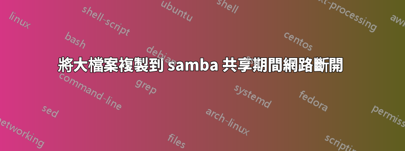 將大檔案複製到 samba 共享期間網路斷開
