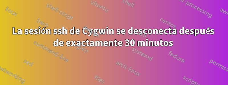 La sesión ssh de Cygwin se desconecta después de exactamente 30 minutos