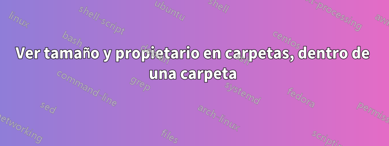 Ver tamaño y propietario en carpetas, dentro de una carpeta