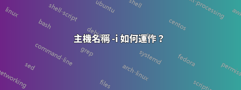 主機名稱 -i 如何運作？