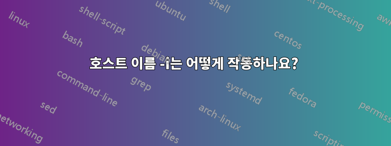 호스트 이름 -i는 어떻게 작동하나요?