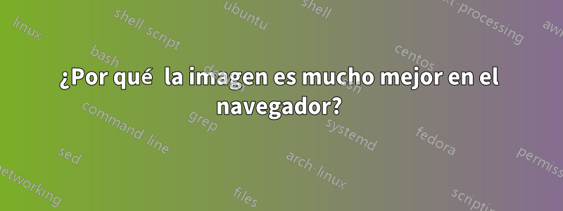 ¿Por qué la imagen es mucho mejor en el navegador?