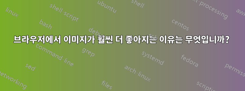 브라우저에서 이미지가 훨씬 더 좋아지는 이유는 무엇입니까?