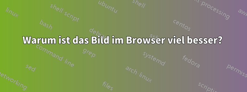 Warum ist das Bild im Browser viel besser?