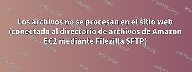 Los archivos no se procesan en el sitio web (conectado al directorio de archivos de Amazon EC2 mediante Filezilla SFTP)