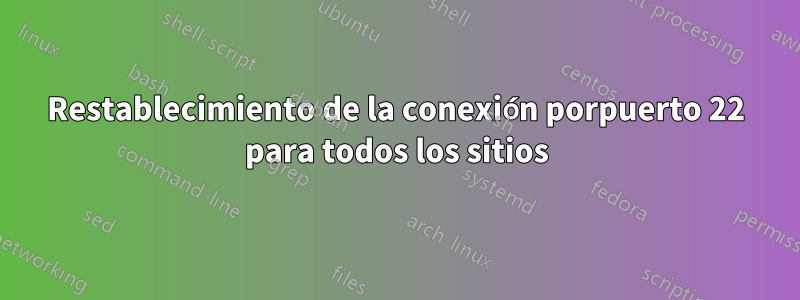 Restablecimiento de la conexión porpuerto 22 para todos los sitios