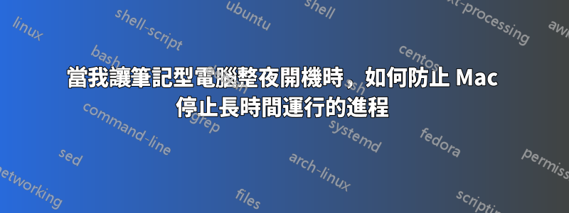 當我讓筆記型電腦整夜開機時，如何防止 Mac 停止長時間運行的進程