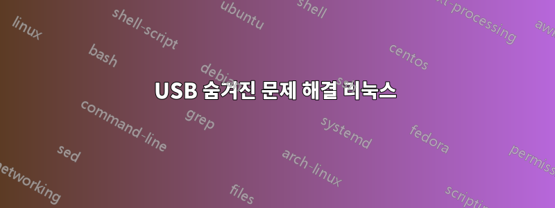 USB 숨겨진 문제 해결 리눅스