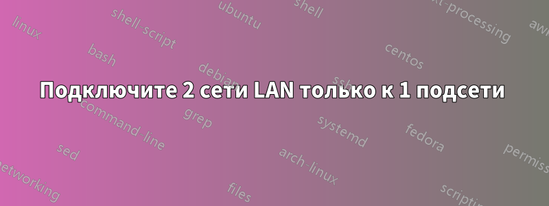 Подключите 2 сети LAN только к 1 подсети