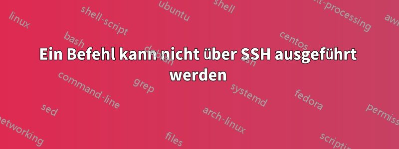 Ein Befehl kann nicht über SSH ausgeführt werden