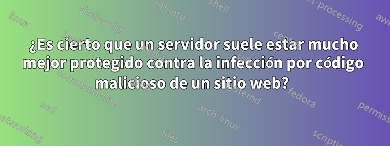 ¿Es cierto que un servidor suele estar mucho mejor protegido contra la infección por código malicioso de un sitio web? 