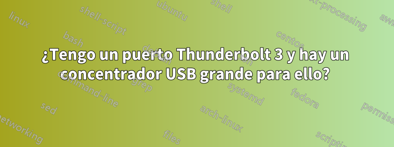 ¿Tengo un puerto Thunderbolt 3 y hay un concentrador USB grande para ello?