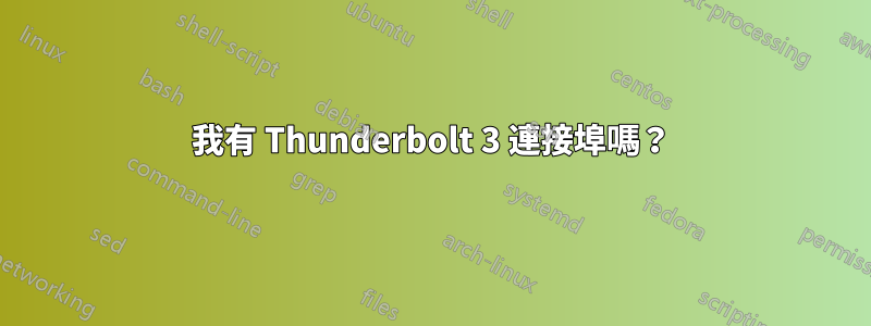 我有 Thunderbolt 3 連接埠嗎？