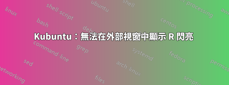 Kubuntu：無法在外部視窗中顯示 R 閃亮