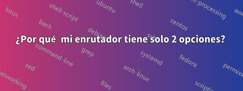 ¿Por qué mi enrutador tiene solo 2 opciones?