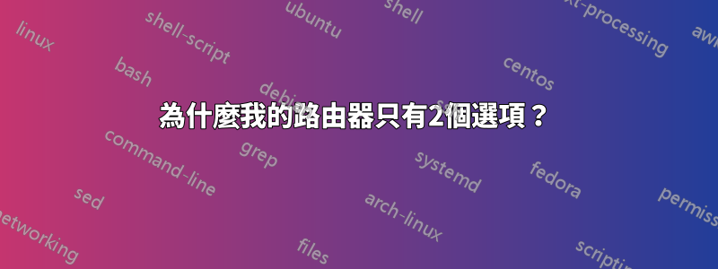 為什麼我的路由器只有2個選項？