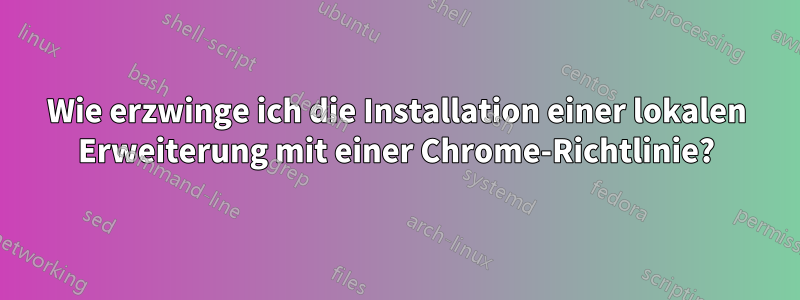 Wie erzwinge ich die Installation einer lokalen Erweiterung mit einer Chrome-Richtlinie?