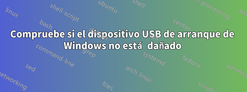 Compruebe si el dispositivo USB de arranque de Windows no está dañado