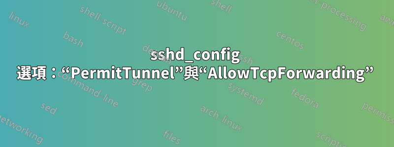 sshd_config 選項：“PermitTunnel”與“AllowTcpForwarding”