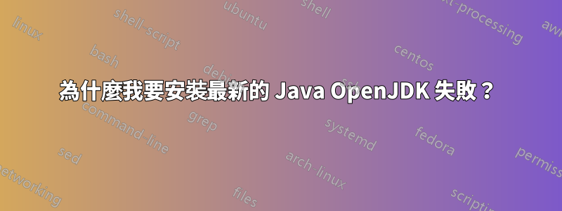 為什麼我要安裝最新的 Java OpenJDK 失敗？