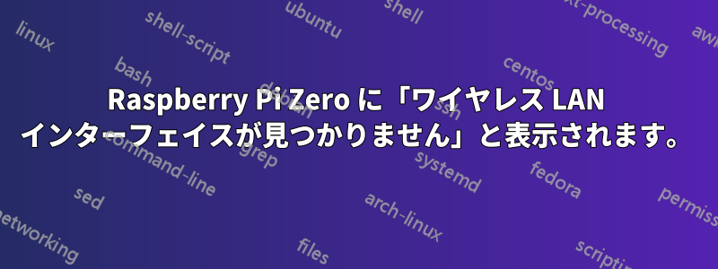 Raspberry Pi Zero に「ワイヤレス LAN インターフェイスが見つかりません」と表示されます。