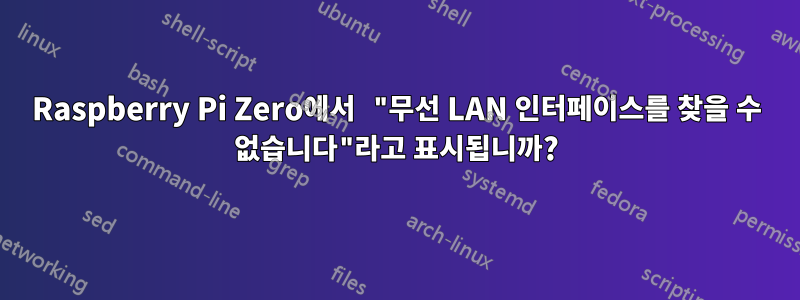 Raspberry Pi Zero에서 "무선 LAN 인터페이스를 찾을 수 없습니다"라고 표시됩니까?