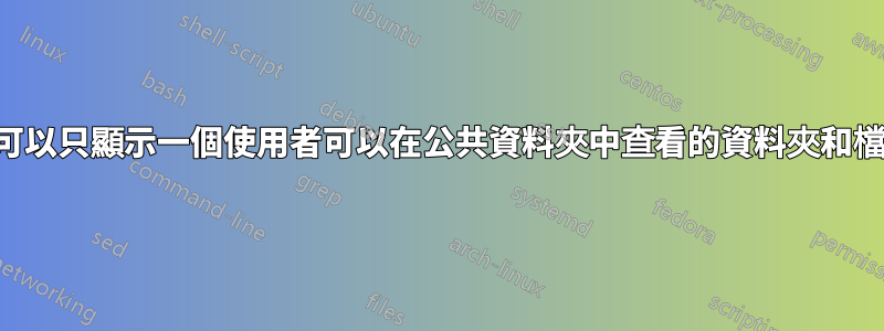 是否可以只顯示一個使用者可以在公共資料夾中查看的資料夾和檔案？