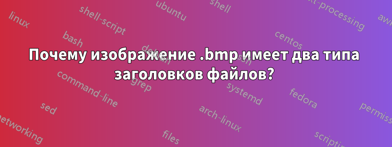 Почему изображение .bmp имеет два типа заголовков файлов?