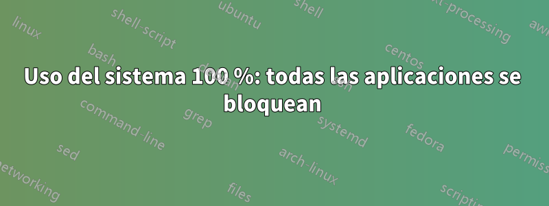 Uso del sistema 100 %: todas las aplicaciones se bloquean