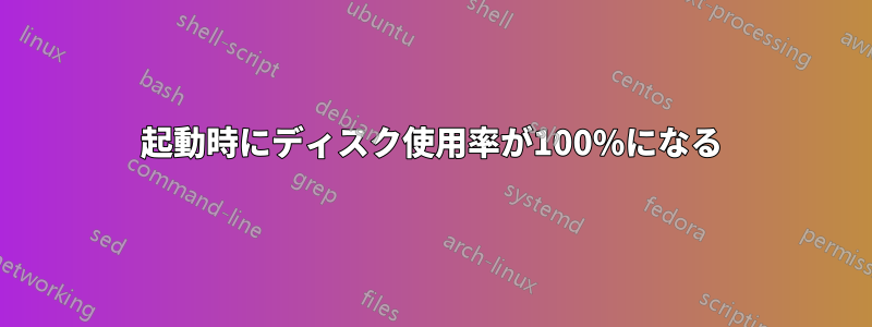 起動時にディスク使用率が100%になる