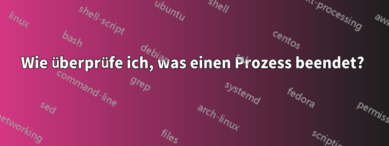 Wie überprüfe ich, was einen Prozess beendet?