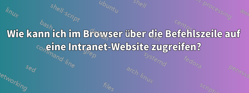 Wie kann ich im Browser über die Befehlszeile auf eine Intranet-Website zugreifen?