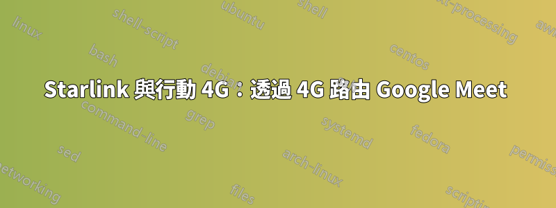 Starlink 與行動 4G：透過 4G 路由 Google Meet