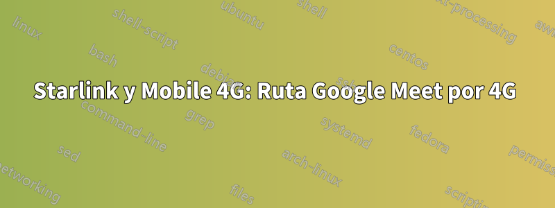 Starlink y Mobile 4G: Ruta Google Meet por 4G