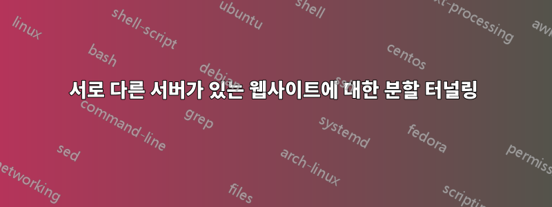 서로 다른 서버가 있는 웹사이트에 대한 분할 터널링