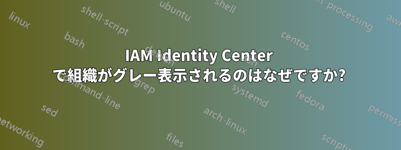 IAM Identity Center で組織がグレー表示されるのはなぜですか?