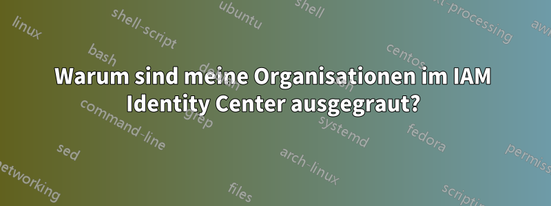 Warum sind meine Organisationen im IAM Identity Center ausgegraut?