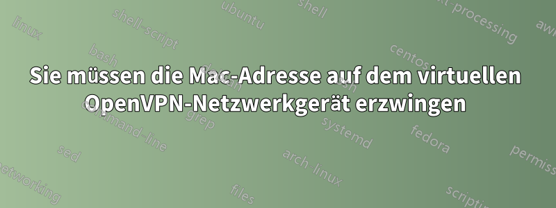 Sie müssen die Mac-Adresse auf dem virtuellen OpenVPN-Netzwerkgerät erzwingen