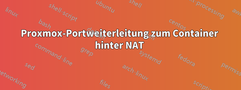 Proxmox-Portweiterleitung zum Container hinter NAT