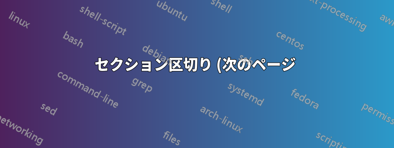 セクション区切り (次のページ) とセクション ページ (奇数ページ)