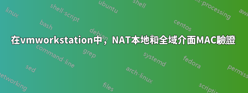 在vmworkstation中，NAT本地和全域介面MAC驗證