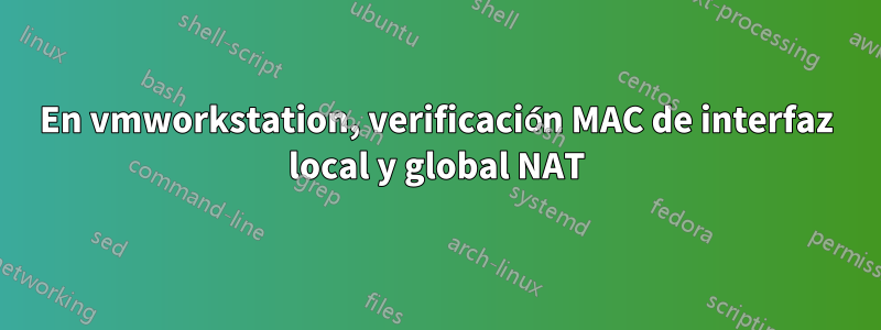 En vmworkstation, verificación MAC de interfaz local y global NAT