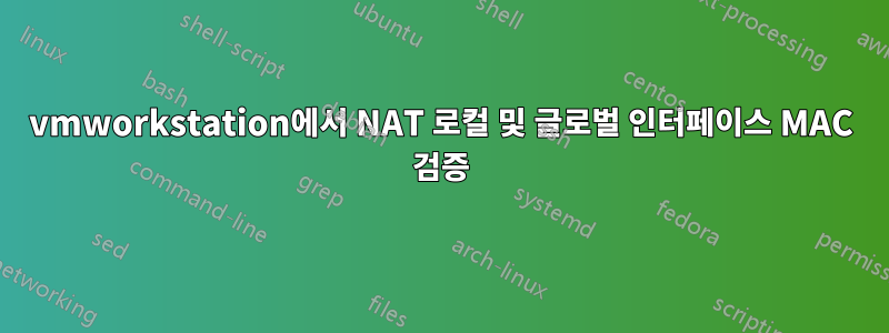 vmworkstation에서 NAT 로컬 및 글로벌 인터페이스 MAC 검증