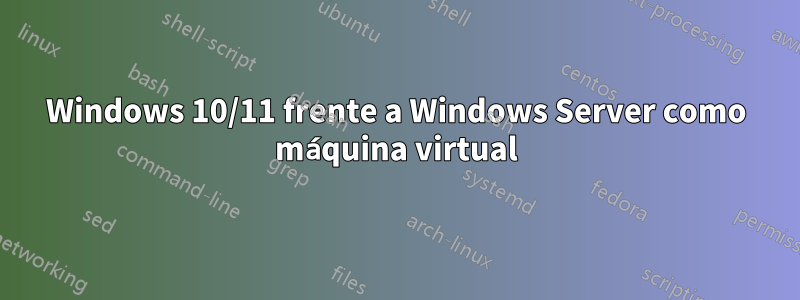 Windows 10/11 frente a Windows Server como máquina virtual