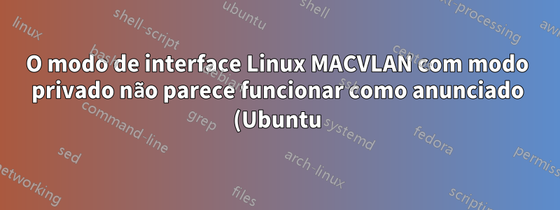 O modo de interface Linux MACVLAN com modo privado não parece funcionar como anunciado (Ubuntu)