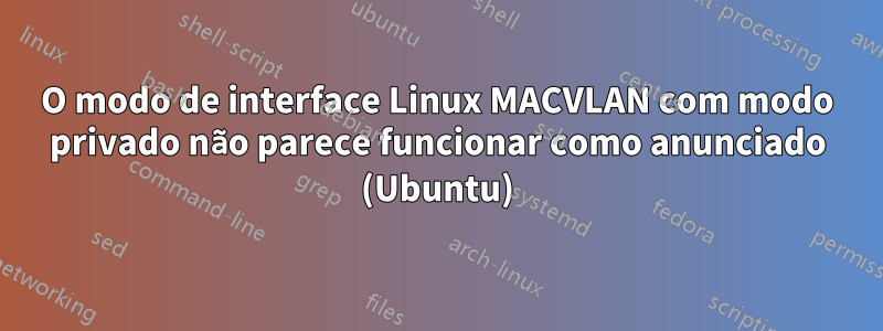 O modo de interface Linux MACVLAN com modo privado não parece funcionar como anunciado (Ubuntu)