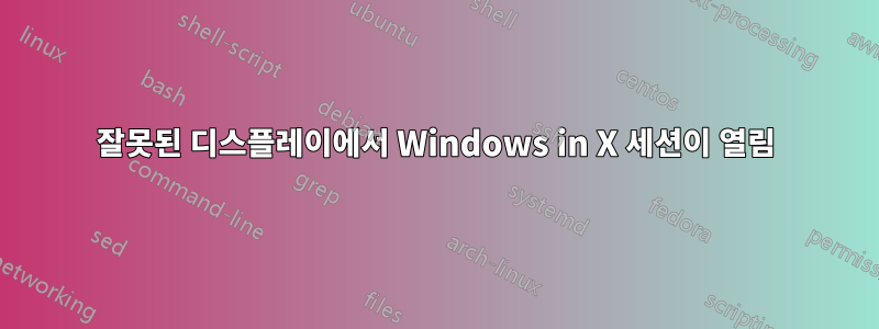 잘못된 디스플레이에서 Windows in X 세션이 열림